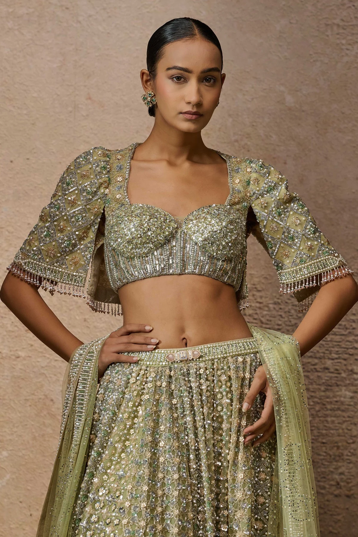 Mughal Jaal Classic Embroidered Lehenga - Image 3